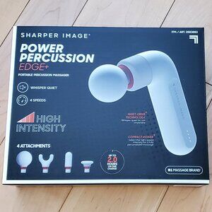 Sharper Image Power Percussion Edge Portable Massager With Attachments White